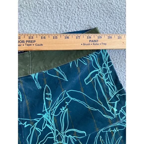 Billabong Swim Trunks 38 Hawaiian Floral Drawstring Recycler Pro Blue Shorts - Picture 8 of 13